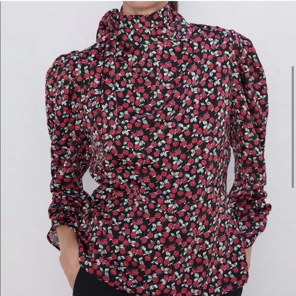 ZARA Floral Printed Blouse - Picture 4 of 5